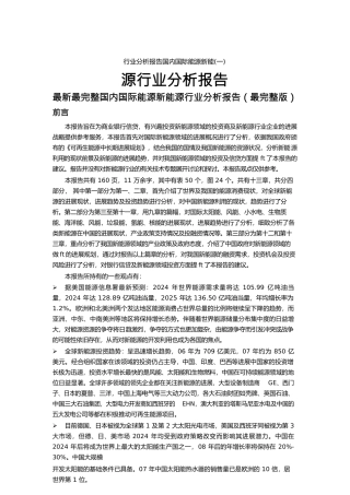 行业分析报告国内国际能源新能源行业分析报告