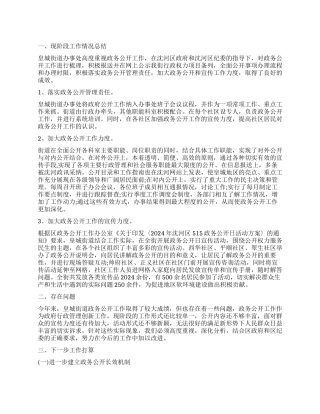 街道政务公开总结精选