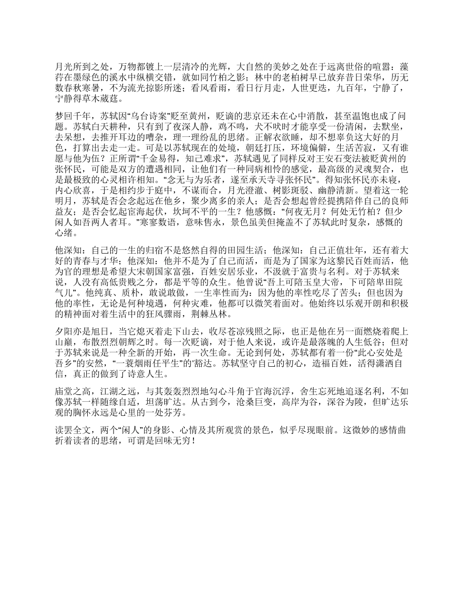 记承天寺夜游读后感_第1页