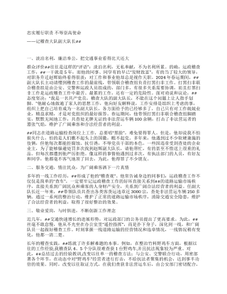 记稽查大队副大队长事迹材料