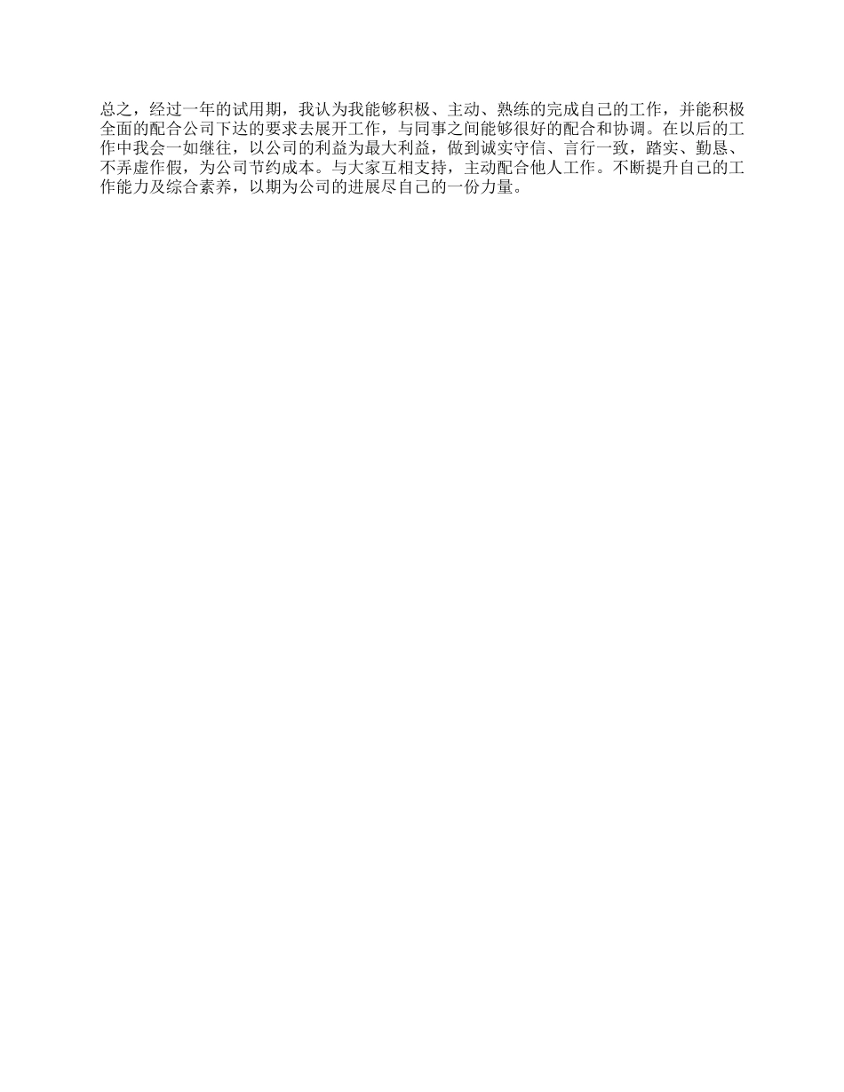 试用期员工转正工作总结_第2页