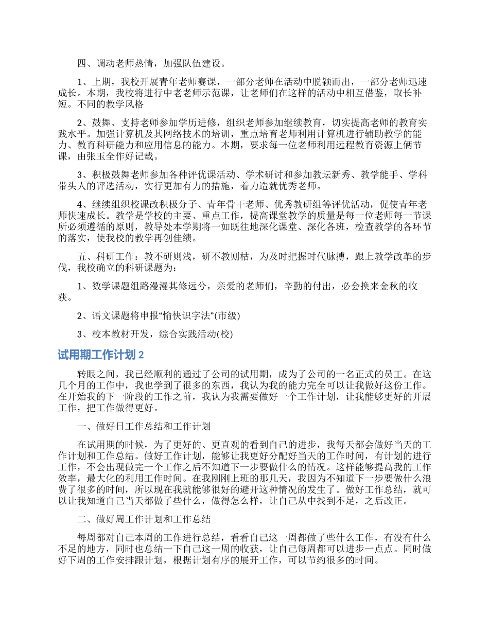 试用期工作计划_第2页