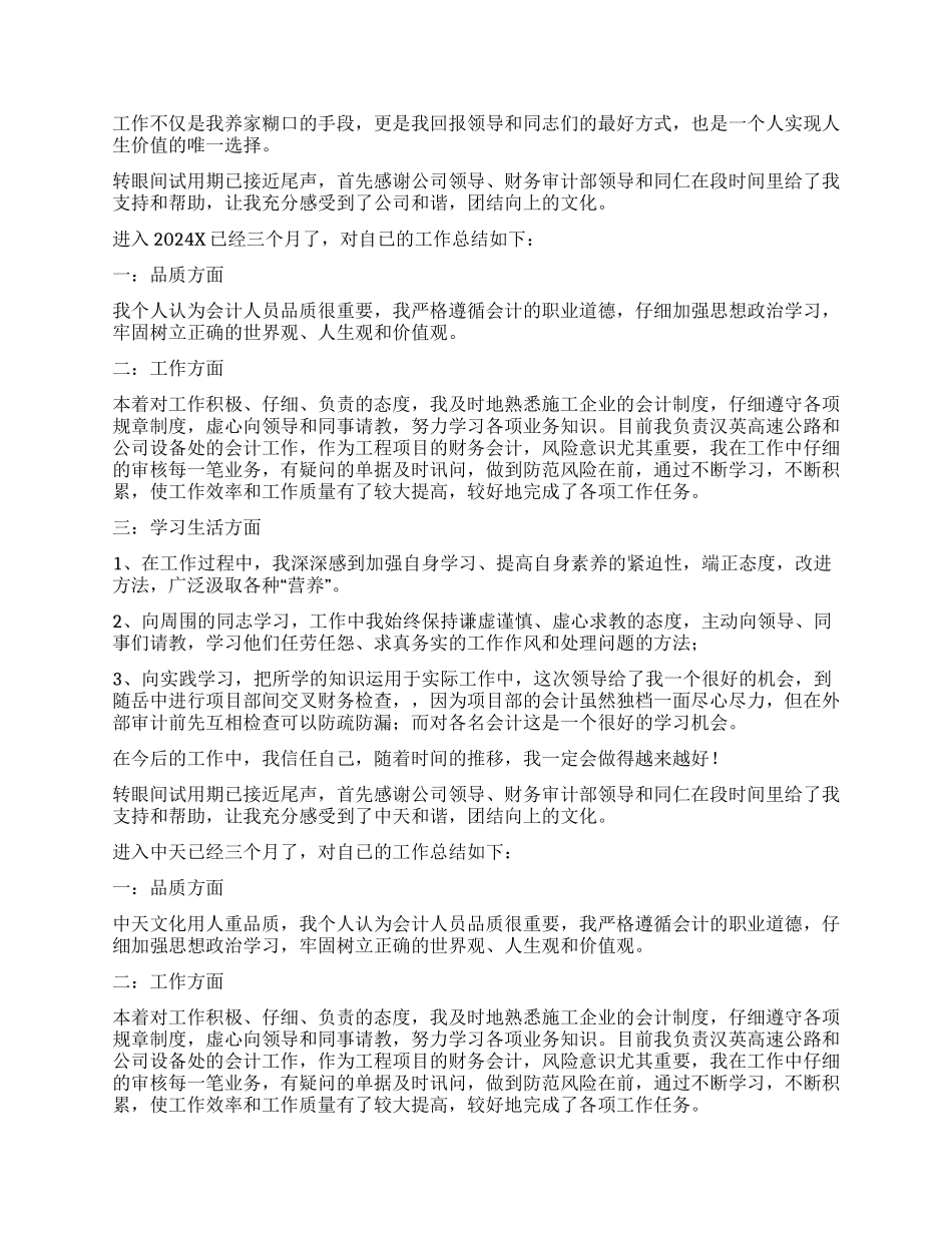 试用期自我工作总结_第2页