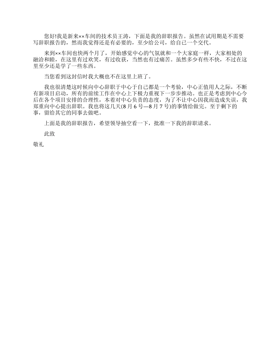 试用期辞职报告_第2页