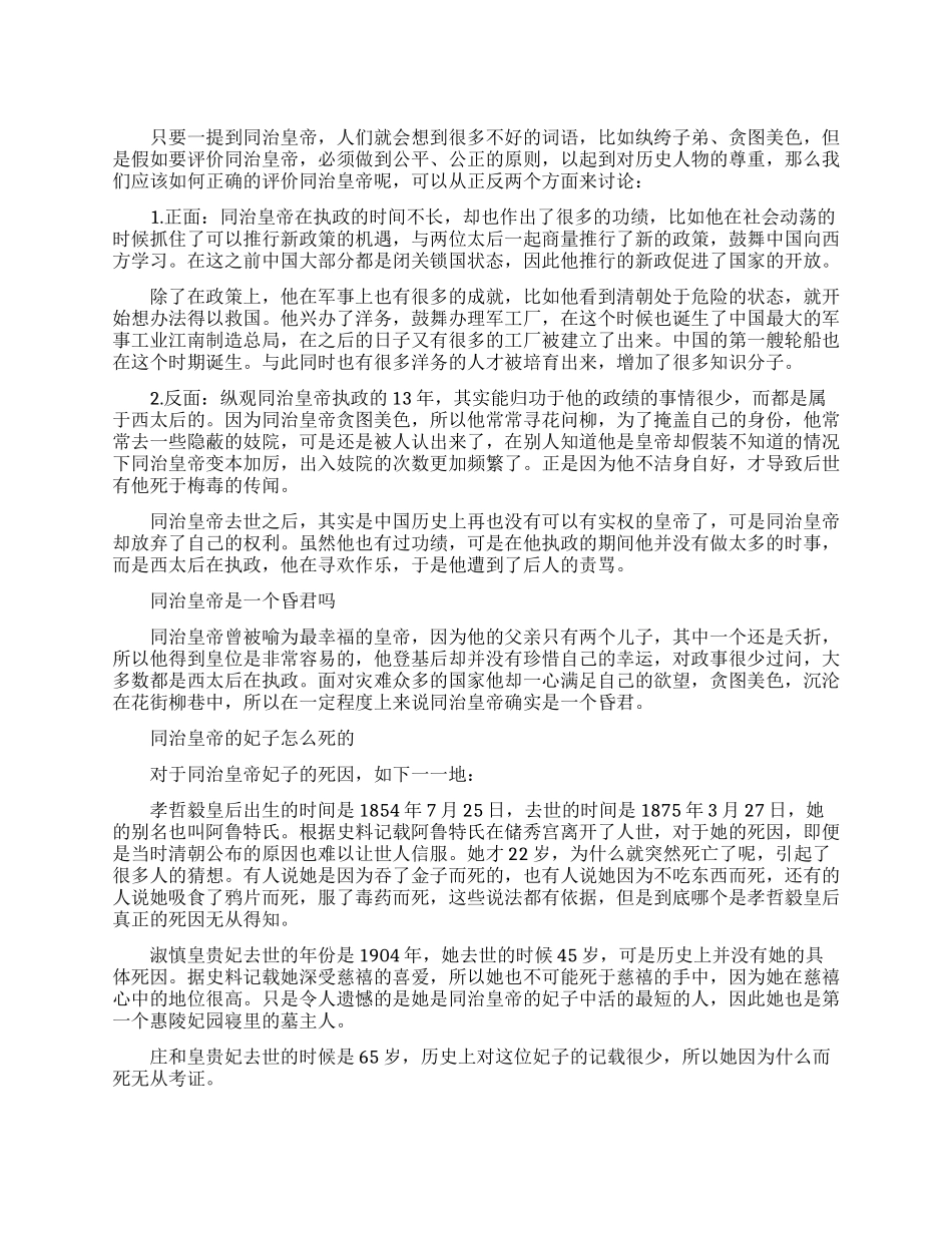 该如何去评价同治皇帝_第1页