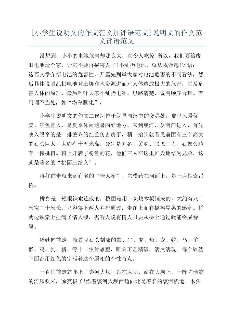 说明文的作文范文评语范文_第1页