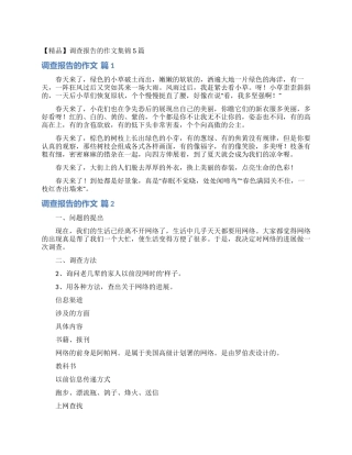 调查报告的作文集锦5篇