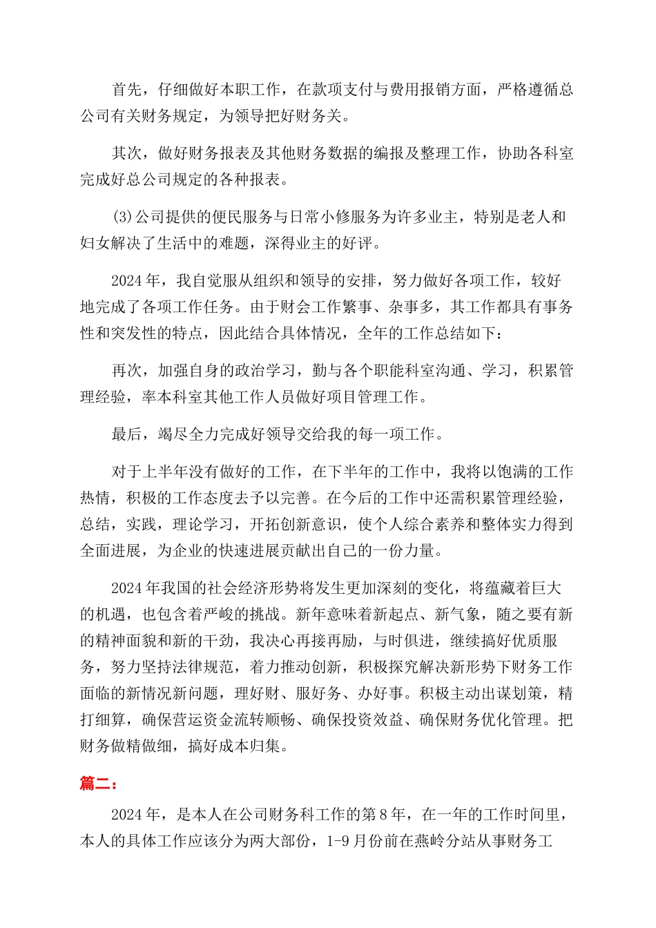 财务人员2024工作总结范文_第3页