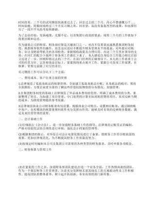 财务人员试用期间的总结