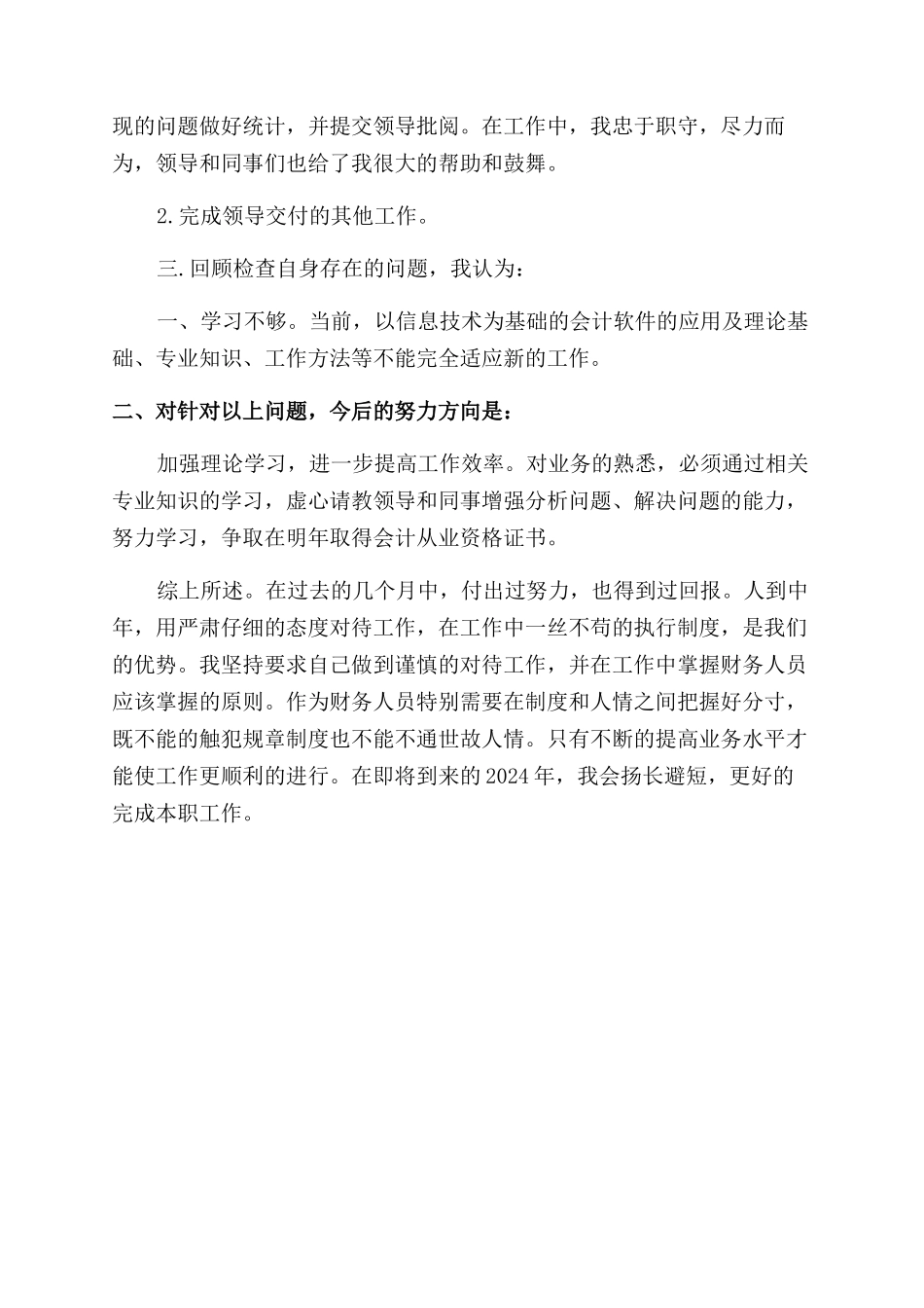 财务出纳年终工作总结范文_第2页