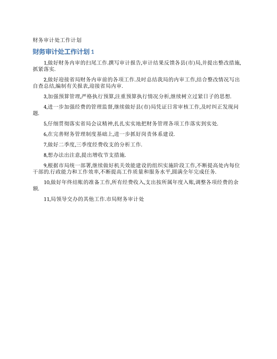 财务审计处工作计划_第1页