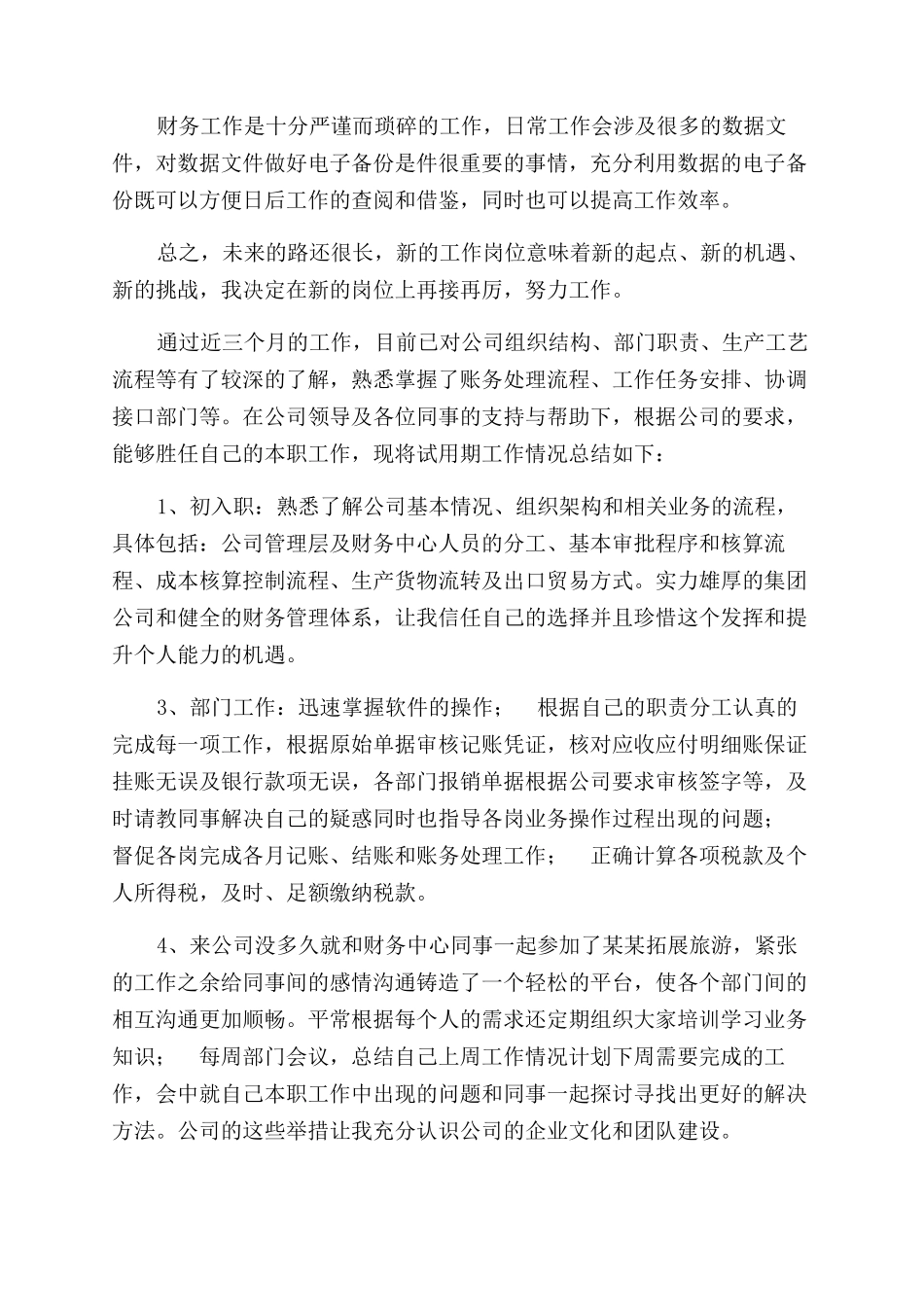 财务试用期三个月工作个人总结范文_第3页