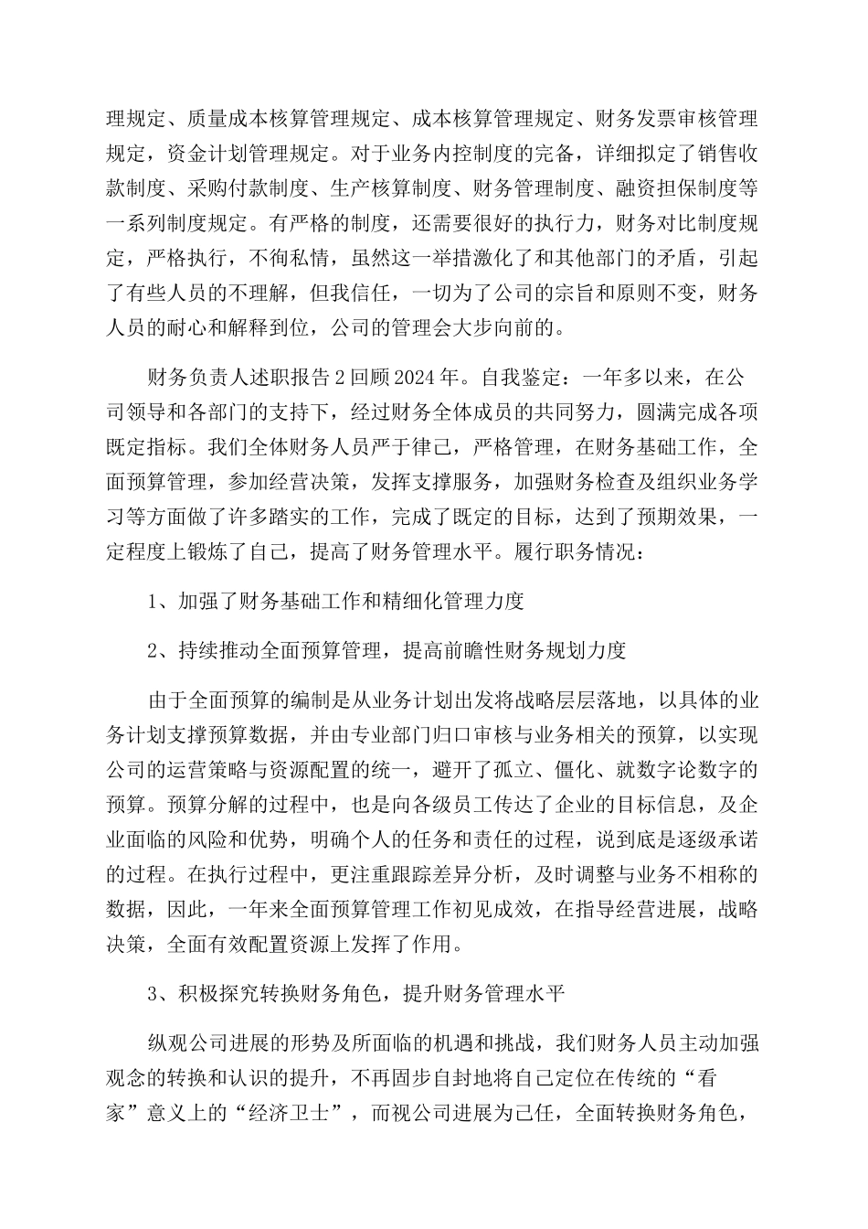 财务负责人述职报告范文_第2页