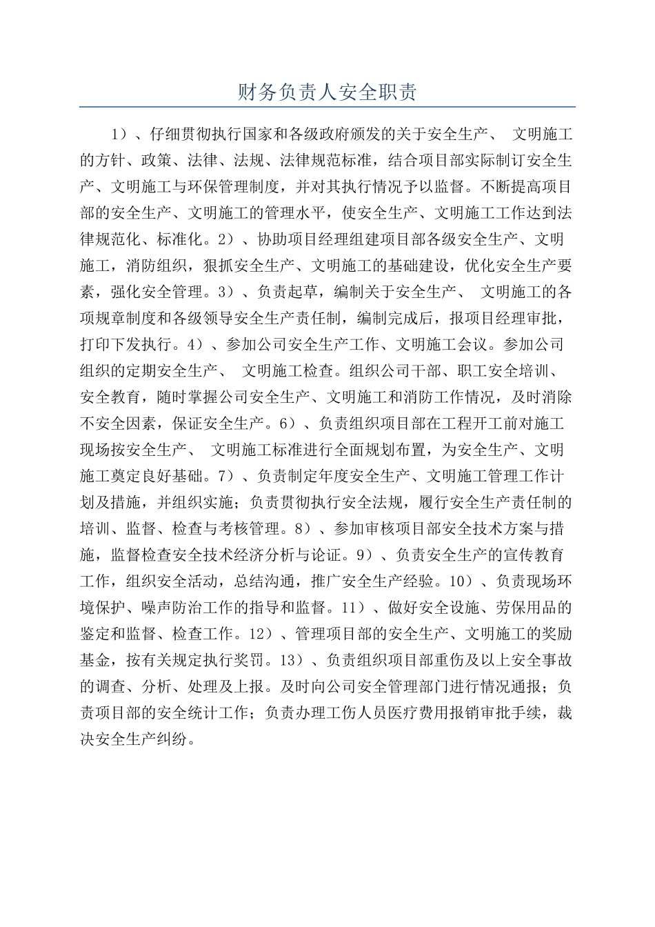 财务负责人安全职责_第1页