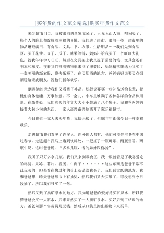 购买年货作文范文