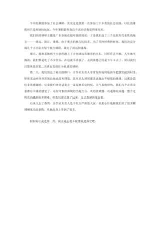 赖彩梅-三下乡总结