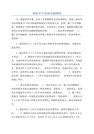跟踪审计现场实施细则