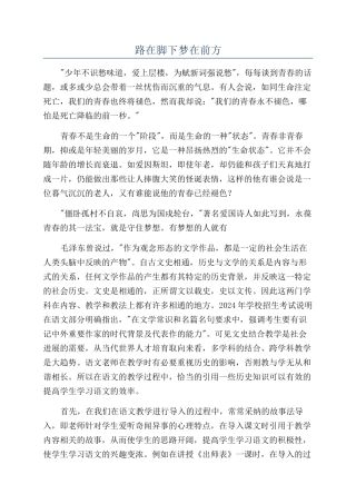 路在脚下梦在前方