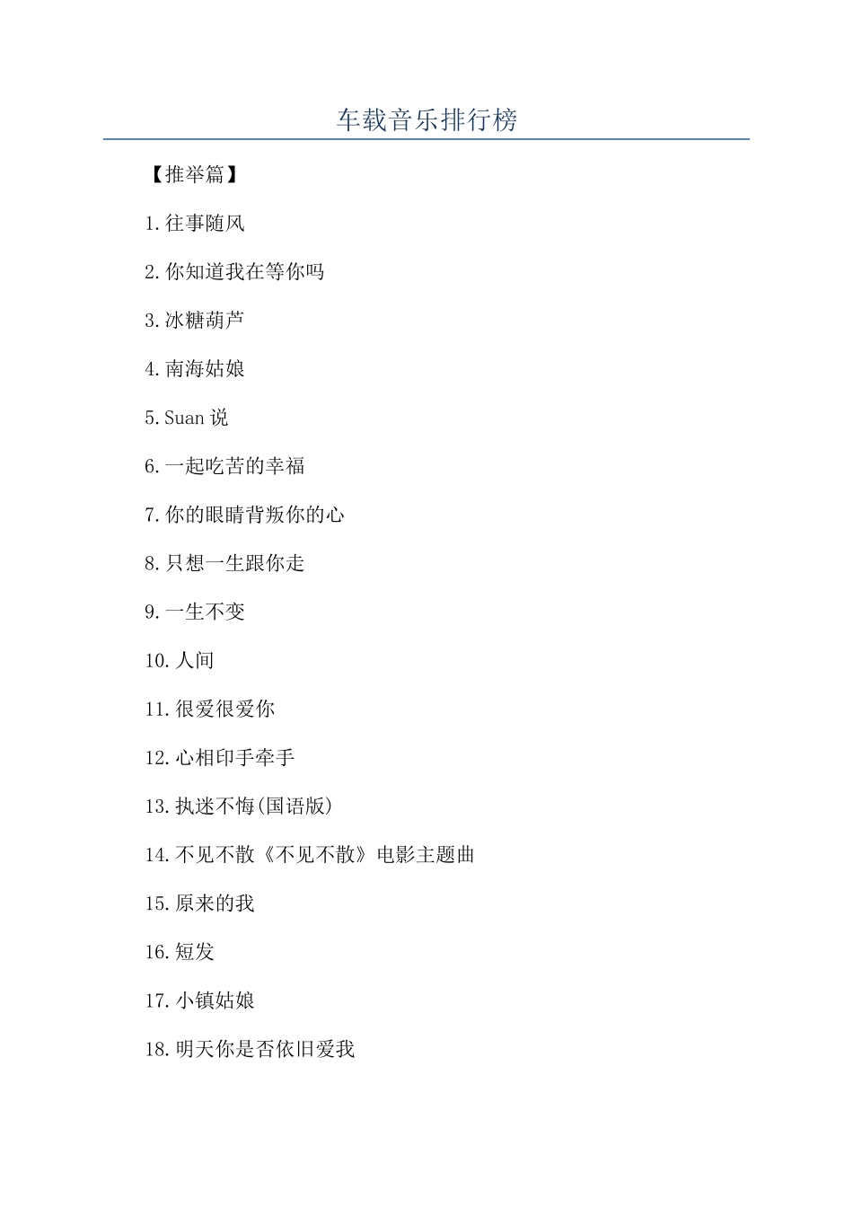 车载音乐排行榜_第1页