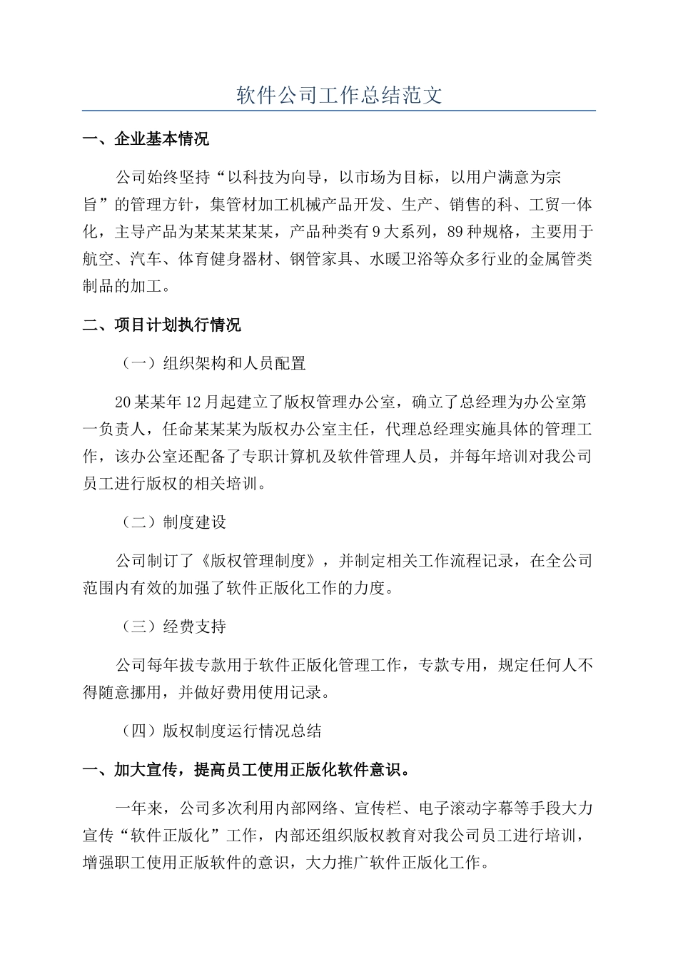 软件公司工作总结范文_第1页