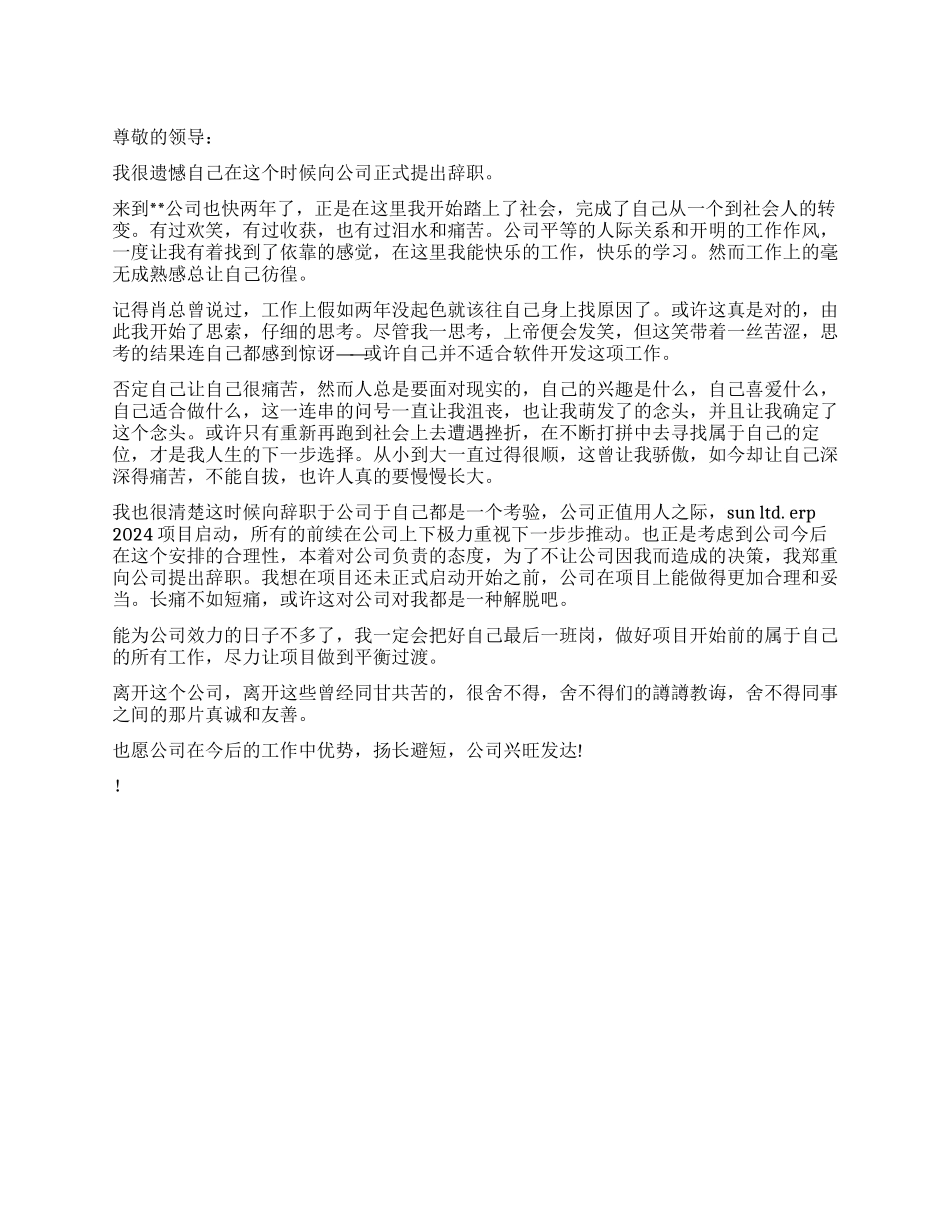 软件开发员辞职报告_第1页