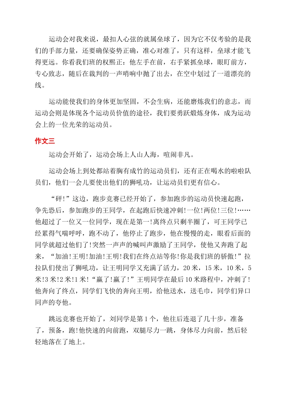 运动会绽放精彩作文范文_第3页