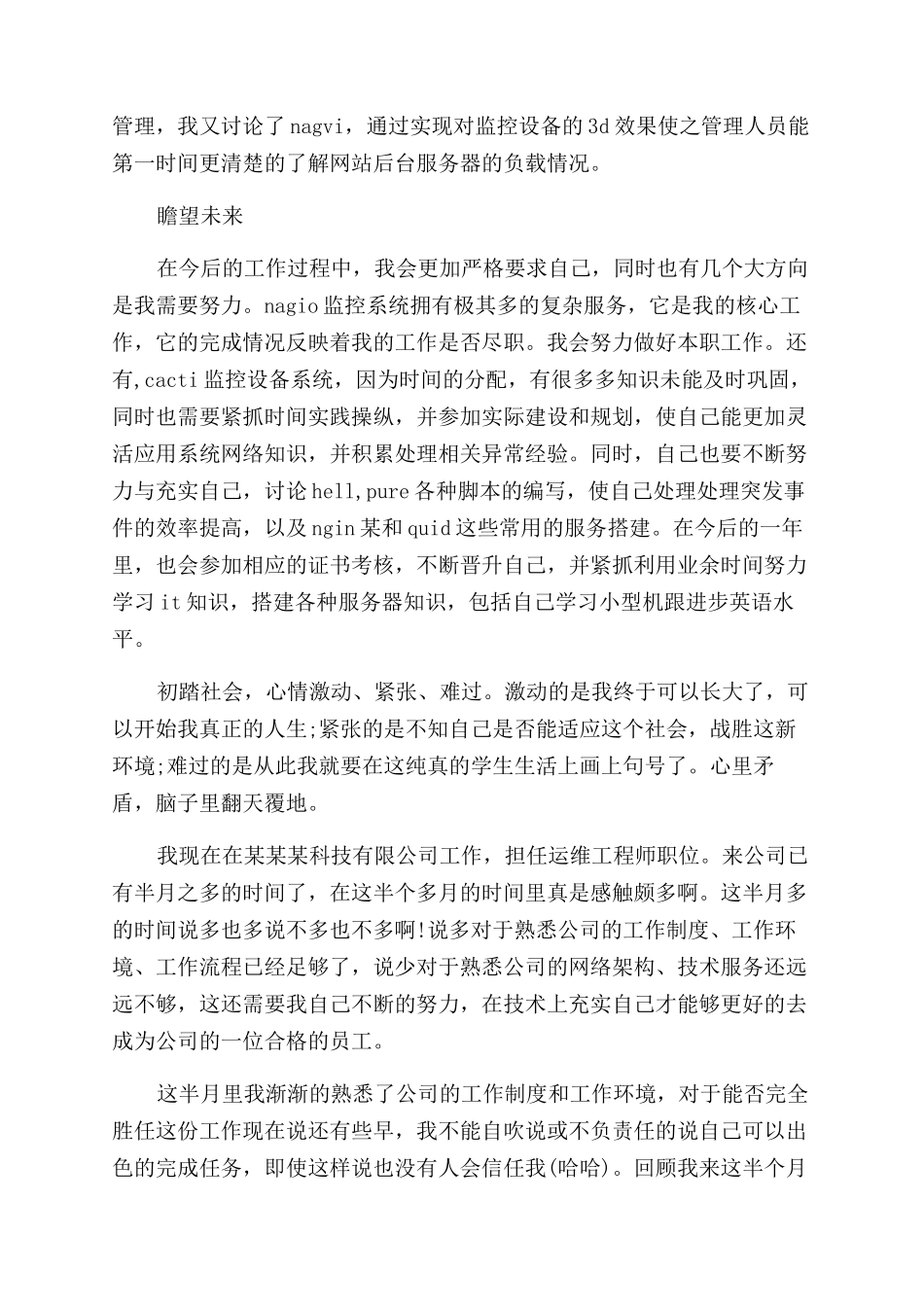 运维试用期工作总结范文_第2页