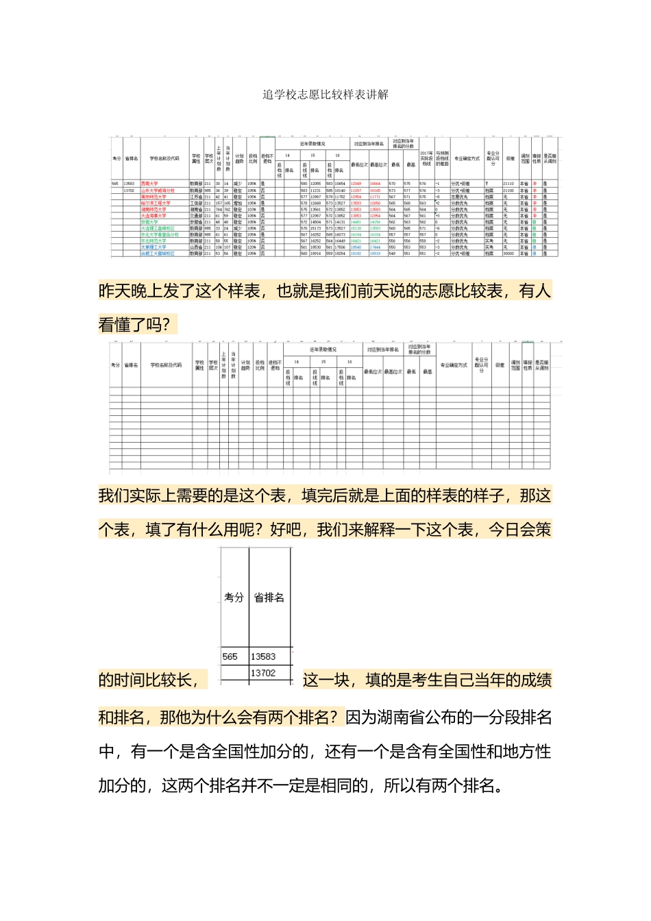 追学校志愿比较样表讲解_第1页