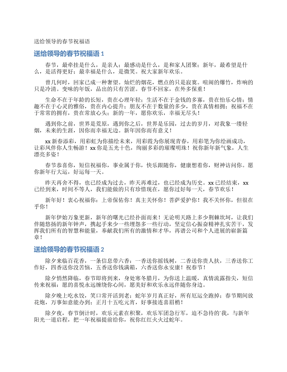 送给领导的春节祝福语_第1页