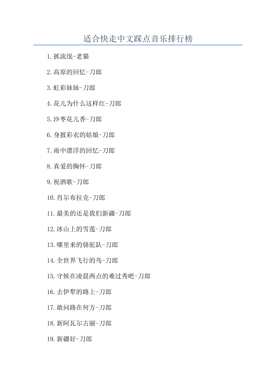 适合快走中文踩点音乐排行榜_第1页