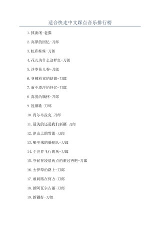 适合快走中文踩点音乐排行榜