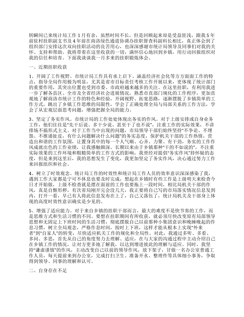 选调生挂职锻炼体会_第1页