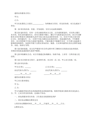 通用业务服务合同模板