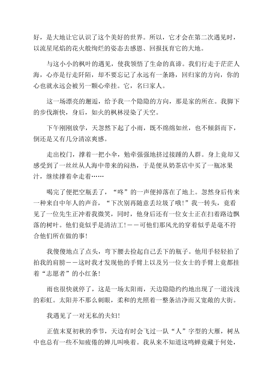 遇见作文范文800字记叙文2024_第2页