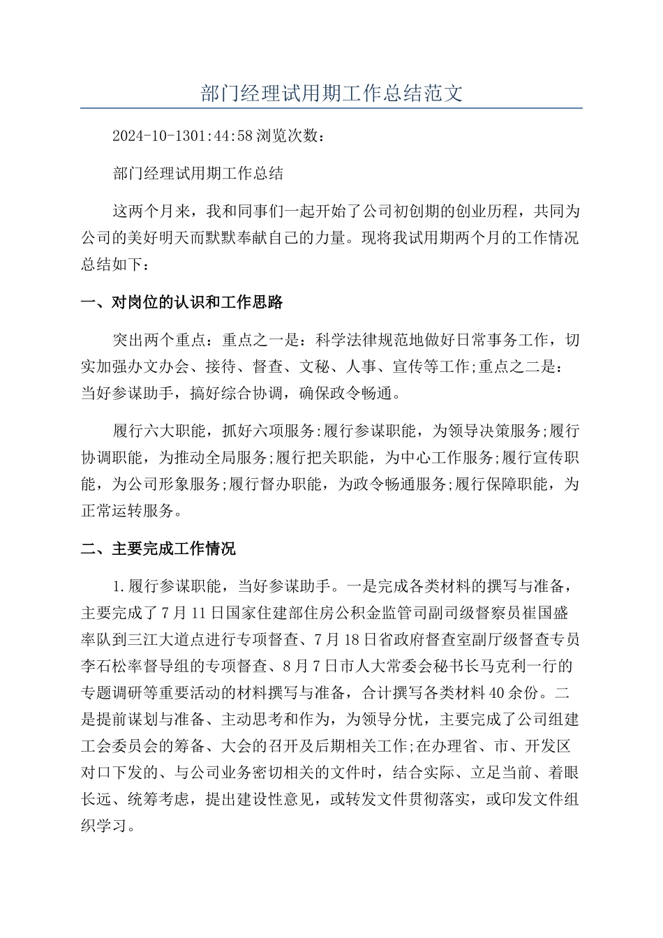 部门经理试用期工作总结范文_第1页