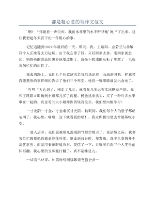 都是粗心惹的祸作文范文