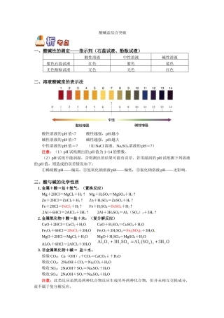 酸碱盐综合突破