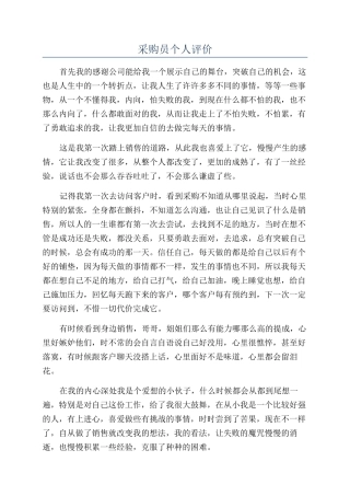 采购员个人评价