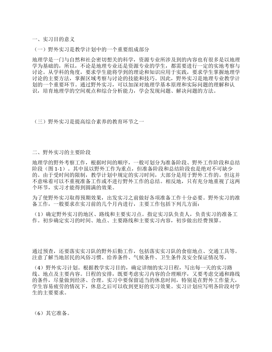 野外综合实习报告_第1页