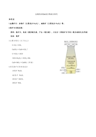 金属的冶炼及混合物成分探究