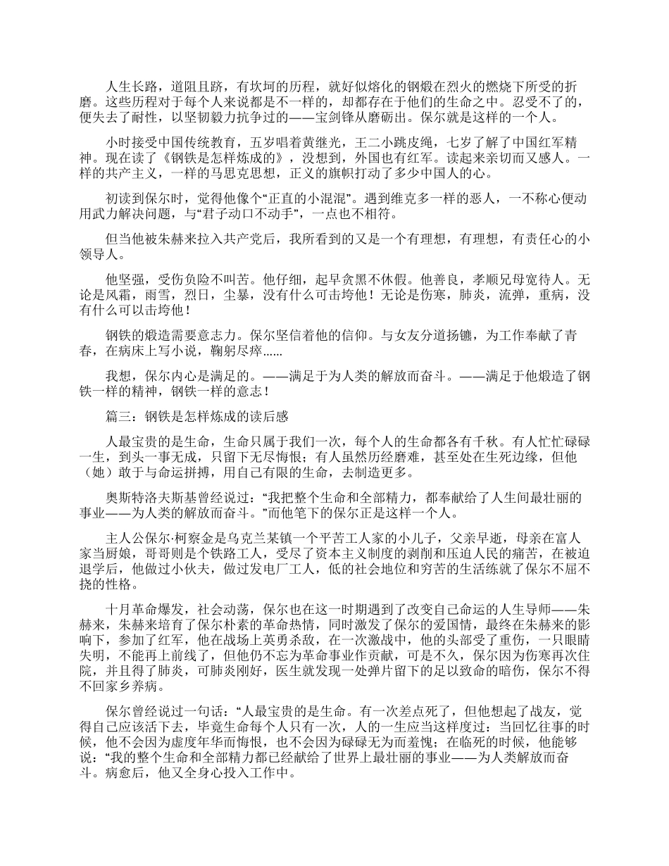 钢铁是怎样炼成读后感-读后感_第2页