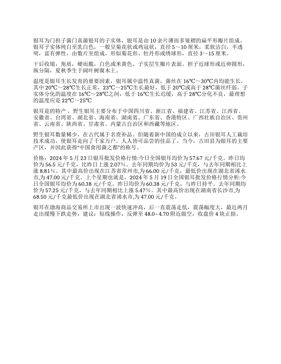 银耳市场研究报告调查报告_第1页