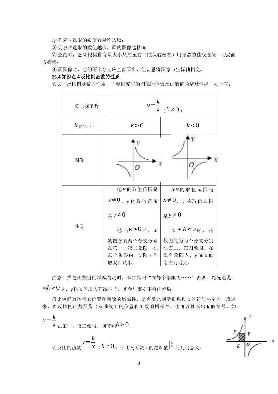 第二十六章 反比例函数测试题_第2页