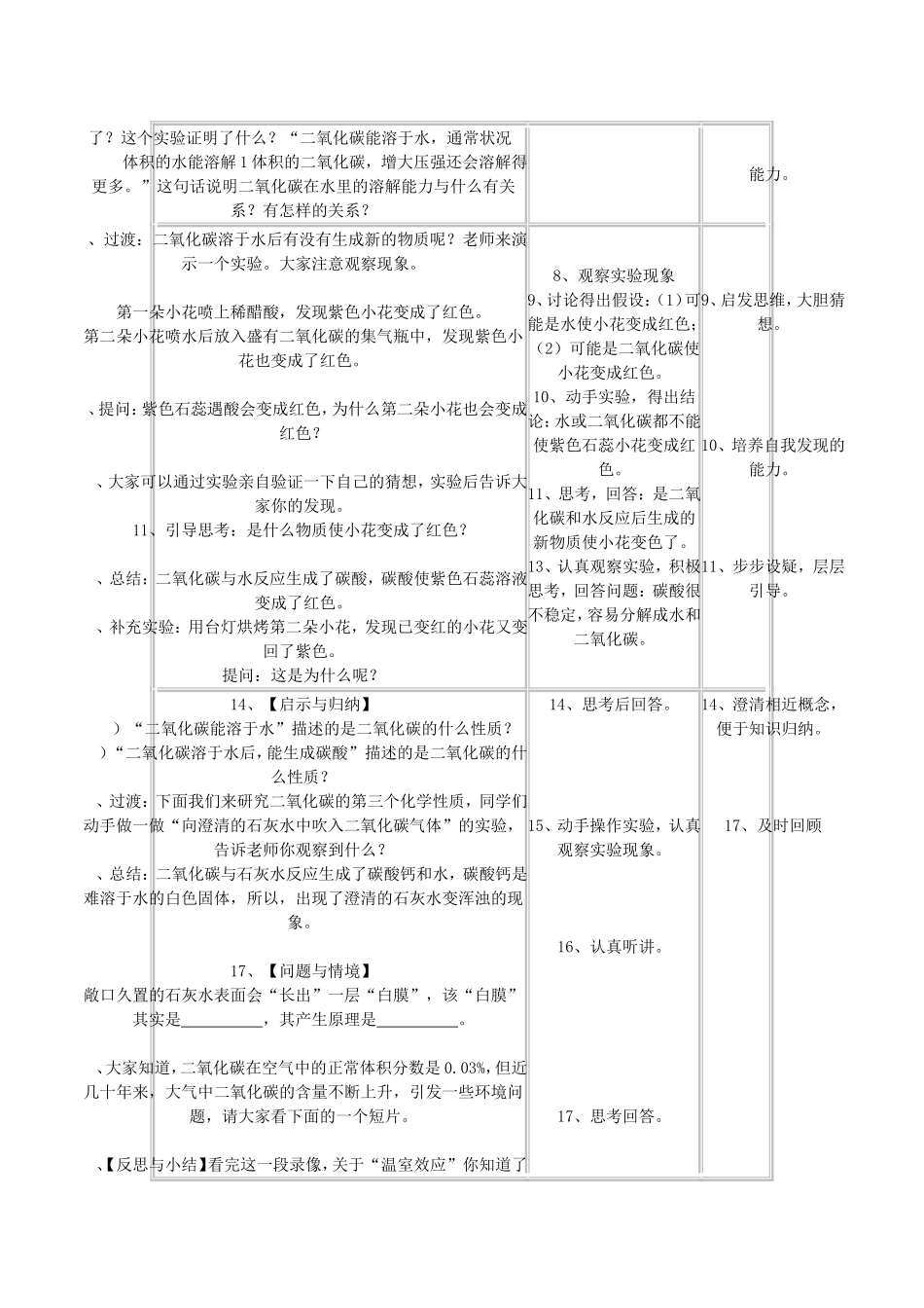二氧化碳的性质 教学设计案例_第3页