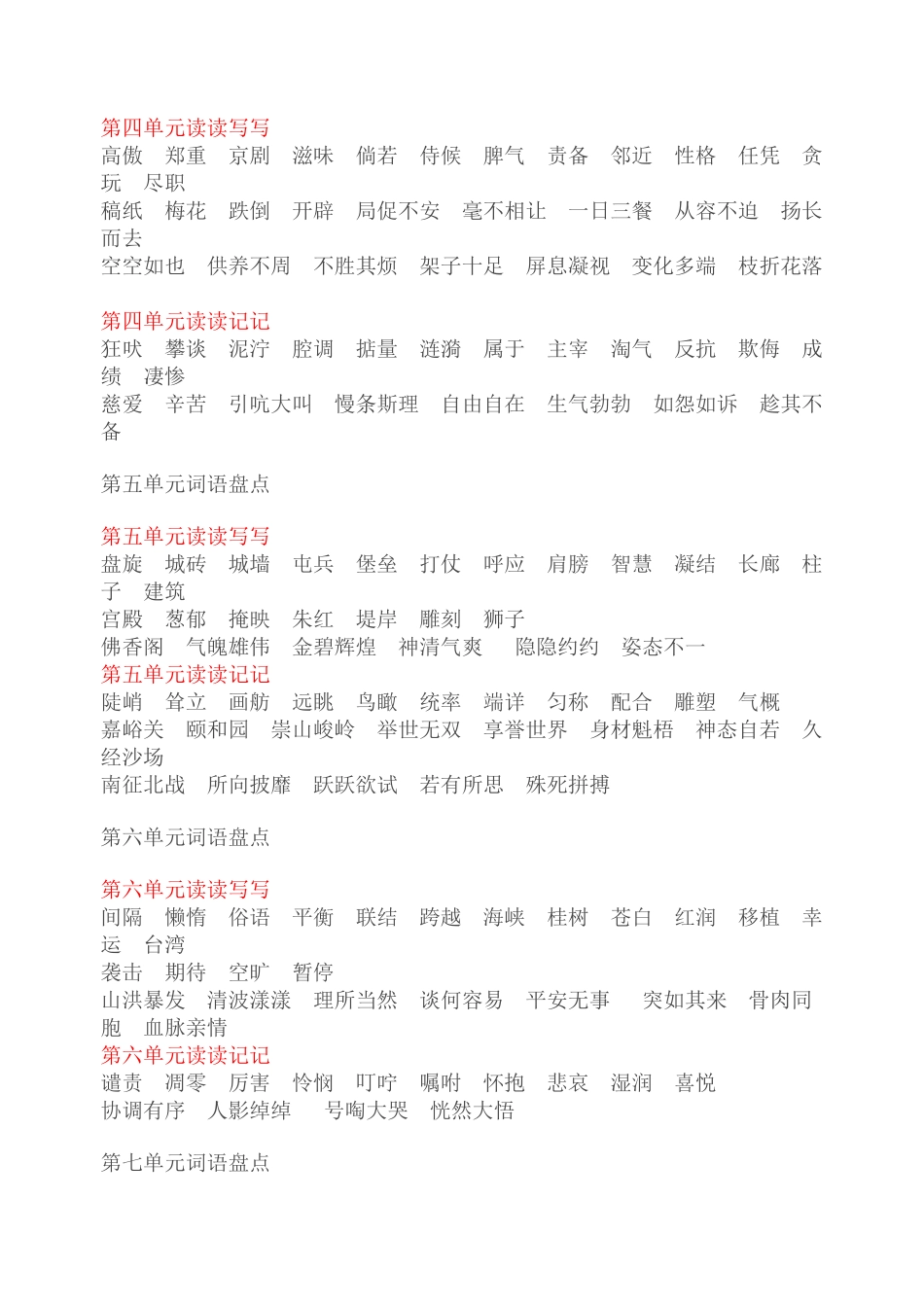 人教版四年级语文上册词语盘点_第2页