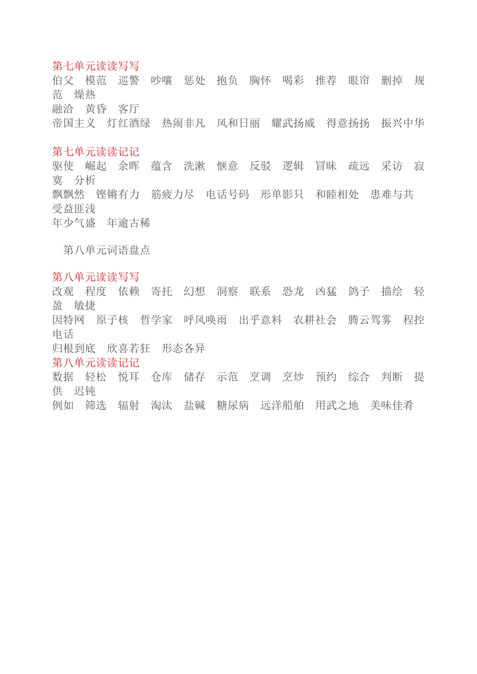 人教版四年级语文上册词语盘点_第3页