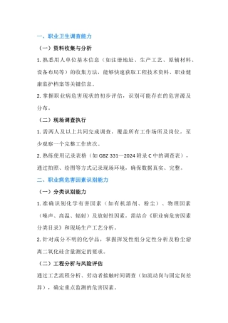 职业卫生采样员必备技能