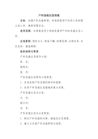 产科急救应急预案