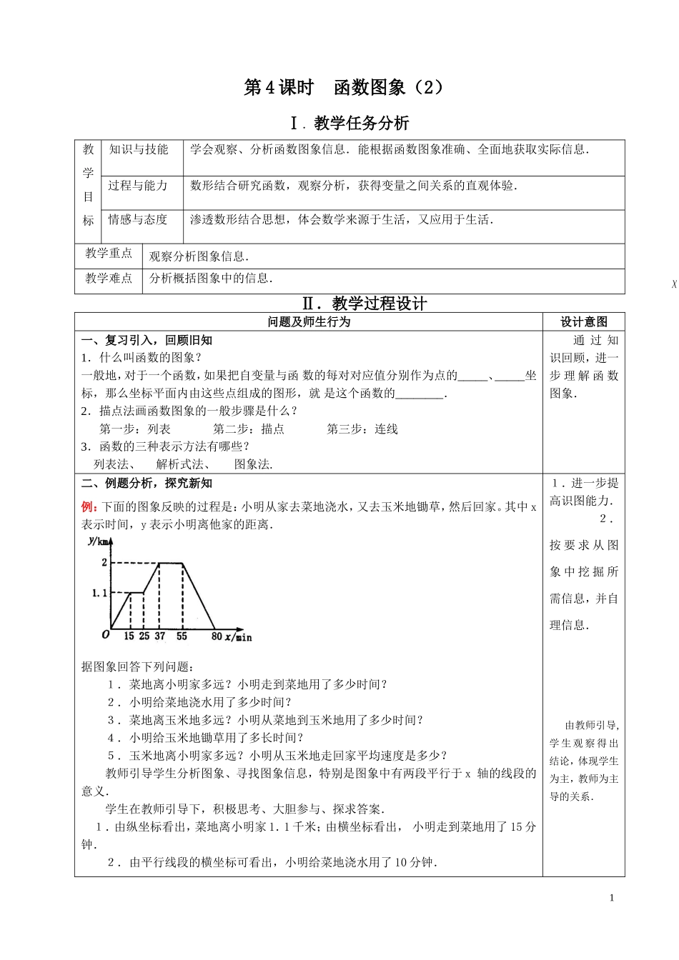 第4课时  函数图象教学设计_第1页