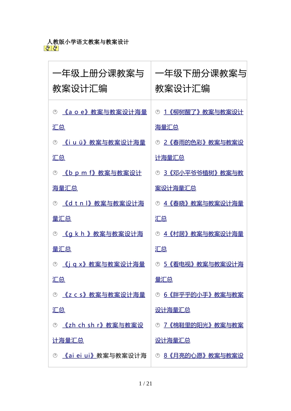 人教版小学语文教案与教案设计_第1页